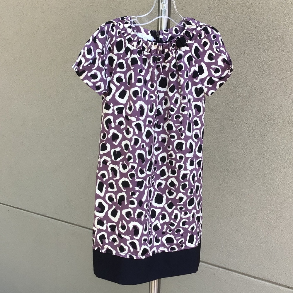 Gucci Girls Purple Leopard Print Short Sleeve Dress